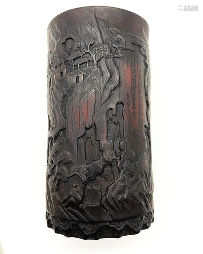 Chinese Carved Bamboo Brush Pot