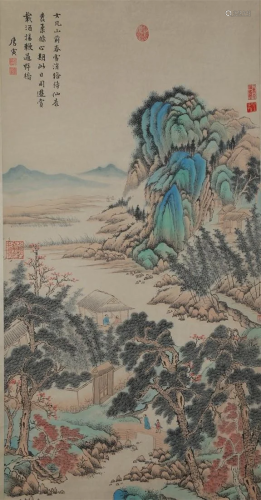 A LANDSCAPE PAINTING ON PAPER BY TANG YIN.