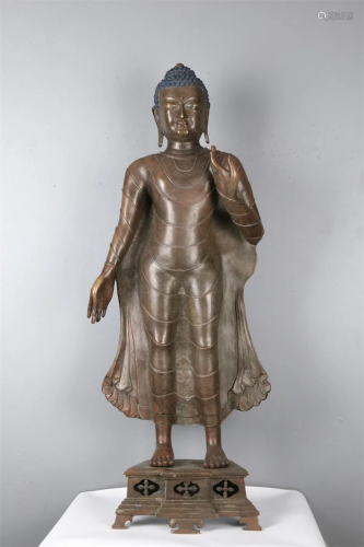A Bronze KASHMIR SAKYAMUNI BUDDHA STATUE.