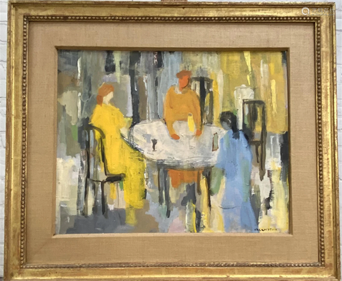 Alice Valenstein O/B "Figures At A Table"