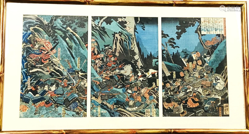 Utigawa Yoshitora Color Woodblock Triptych