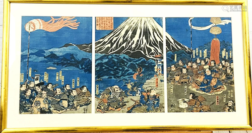 Utagawa Kuniyoshi Color Woodblock Triptych