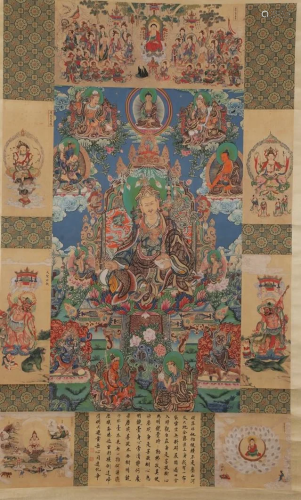 A BUDDHA PAINTING ON PAPER.
