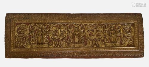 Antique Carved, Gilt, Wood Manuscript Book Cover