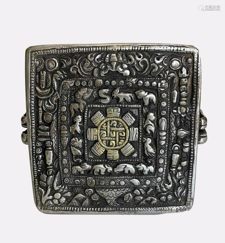A Silver Calendar Amulet Box, Tibet, ca 18th century