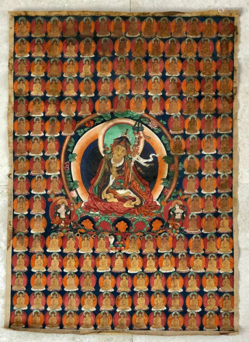 Antique Thangka of Padmasambhava (Guru Rinpoche)