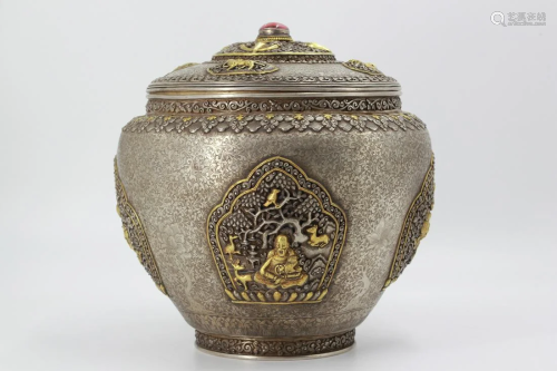 A Silver and Gold Gilt Vase of Great Treasure