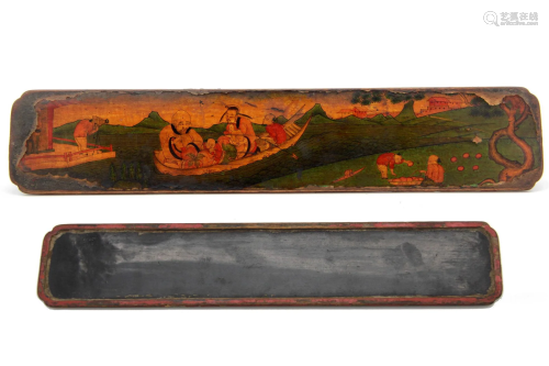 An Antique Chinese Screen Painting on Wood