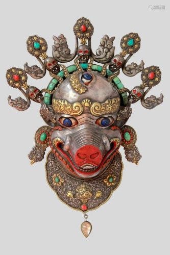 Silver Bhairava Mask