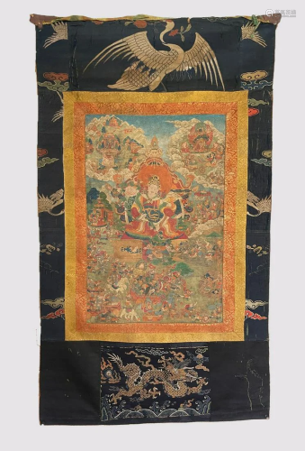 Antique Tibetan Thangka of the King of Shambhala