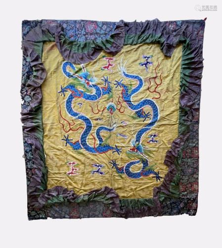 Silk Dragon Textile Shrine Canopy, Tibet ca 19th century