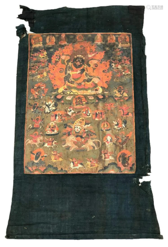 Antique Thangka of Dharmapala
