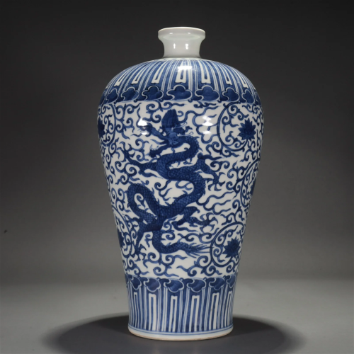 A Blue And White 'Dragon' Meiping