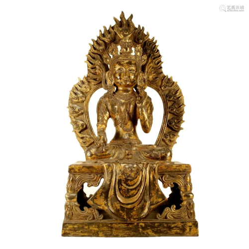 A Gilt-Bronze Figure Of Bodhisattva