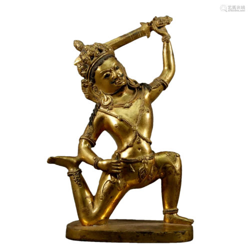 A Gilt-Bronze Figure of Vajrapani