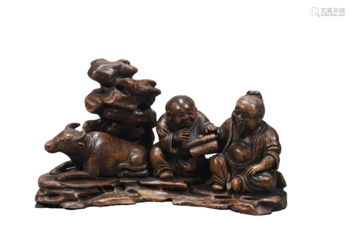 A Bamboo Figure Group