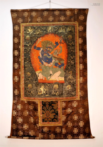 A precious Tibetan King-of-The-Hell Thangka