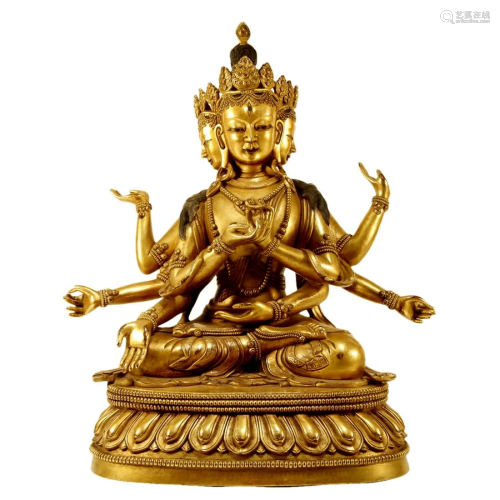 A Gilt-Bronze Figure Of Bodhisattva