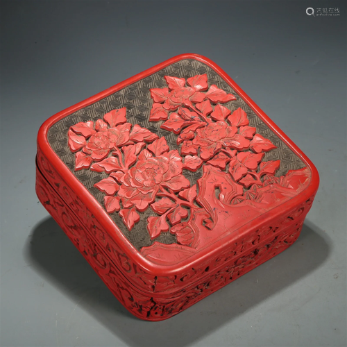 A Cinnabar Lacquer 'Flower' Box