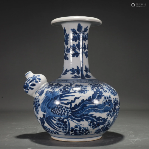 A Blue And White 'Phoenix' Buddhist Pot