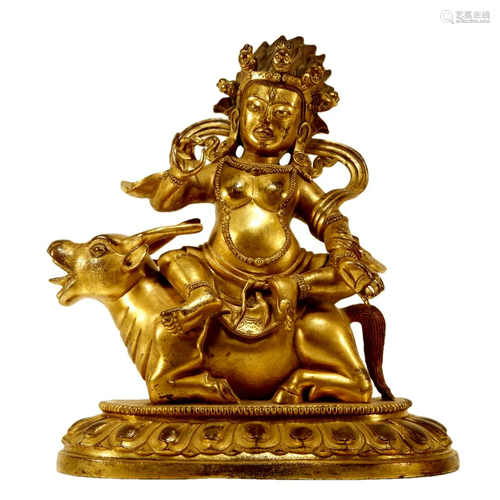 A Gilt-Bronze Figure Of Kubera