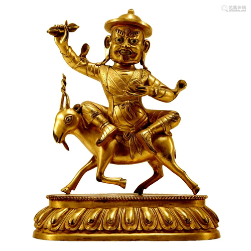 A Gilt-Bronze Figure Of Vajrapani