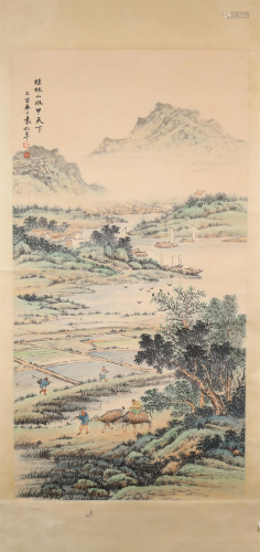 A Fine Landscape Scroll Painting By YuanSongNian Made