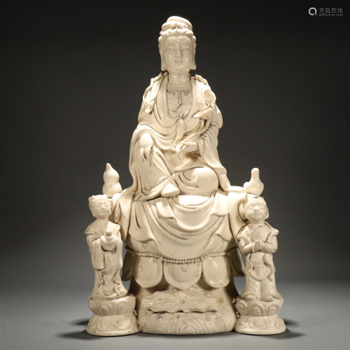 A Marvelous Blanc-De-Chine 'Guanyin And Boys Holding Lo...