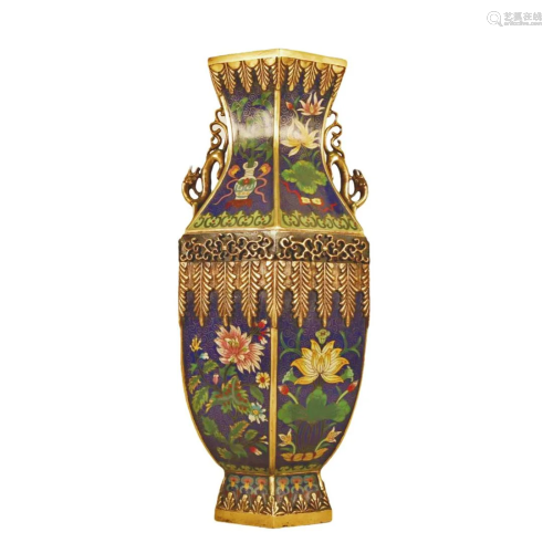 A Cloisonne 'Flower' Vase