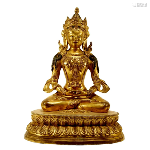 A Gilt-Bronze Figure Of Amitayus