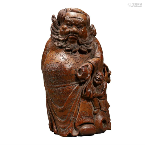 A Bamboo Figure Of Zhong Kui