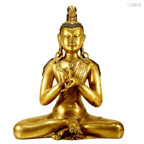 A Gilt-Bronze Figure Of Bodhisattva