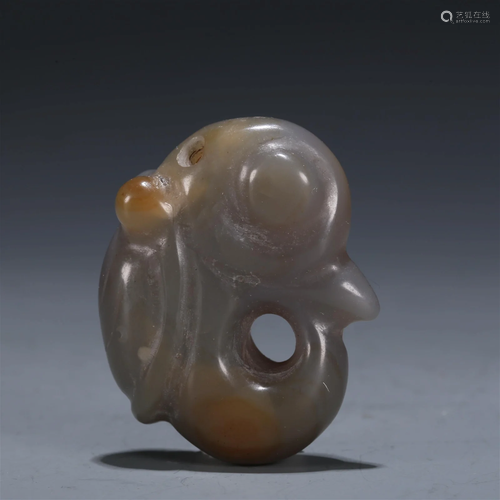 A Hongshan Culture Agate 'Cicada' Pendant