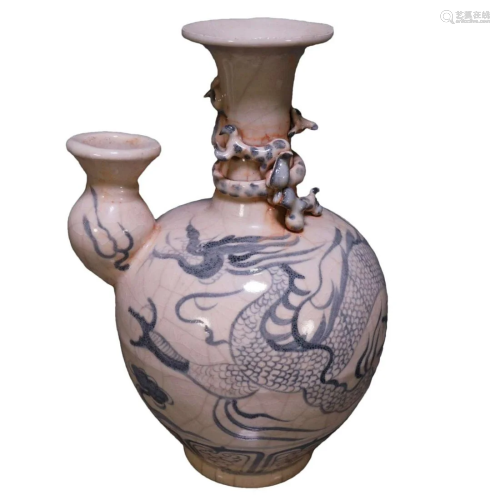 A Wonderful Vietnam Kiln Blue And White Dragon Waterpot for ...