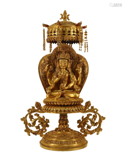 A Gilt-Bronze Figure Of Six-Armed Avalokiteshvara