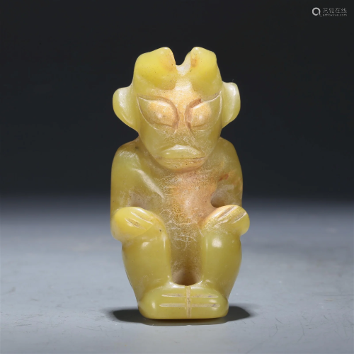 A Hongshan Culture Yellow Jade Pendant