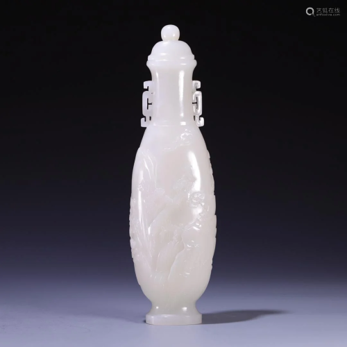 A Hetian Jade 'Landscape' Vase