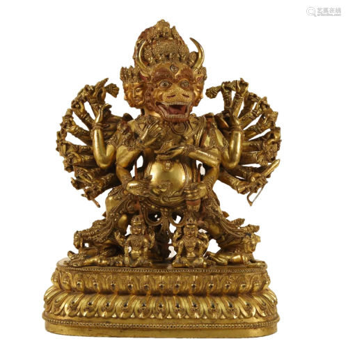 A Gilt-Bronze Figure Of Yamantaka Vajrabhairava