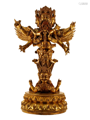 A Gilt-Bronze Figure Of Vajrapani