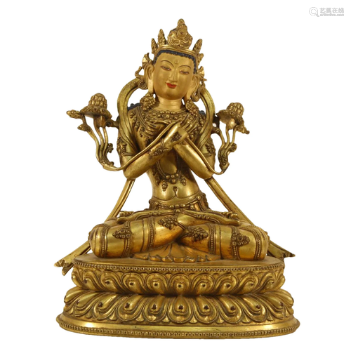 A Gilt-Bronze Figure Of White Tara