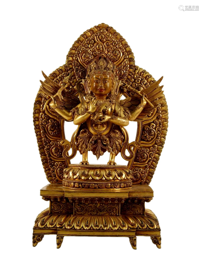 A Gilt Bronze Statue