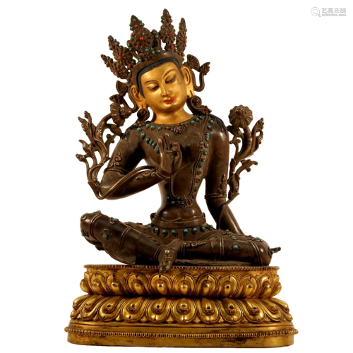 A Gilt Bronze Buddhist Figure