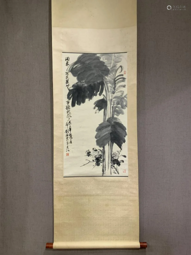 A Chinese Ink Painting Hanging Scroll By Liu Haisu