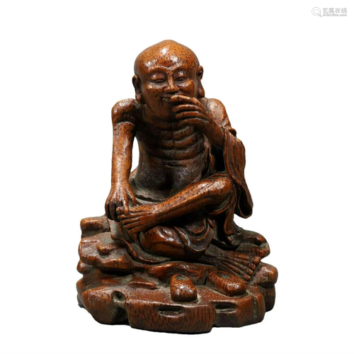 A Bamboo Figure Of Ascetic Arhat