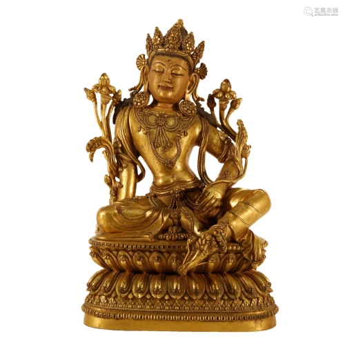 A Gilt-Bronze Figure Of Avalokiteshvara