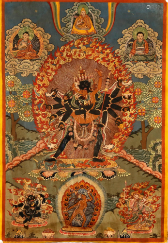 A Delicate made Tibetan Color Painted Thangka