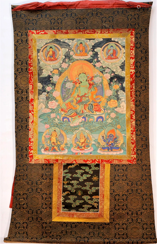 An Ingenious Tibetan Lotusflower Tara Thangka