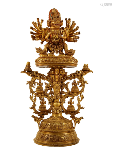 A Gilt-Bronze Figure Of Yamantaka Vajrabhairava