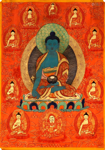 A precious Tibetan Sakyamuni Thangka