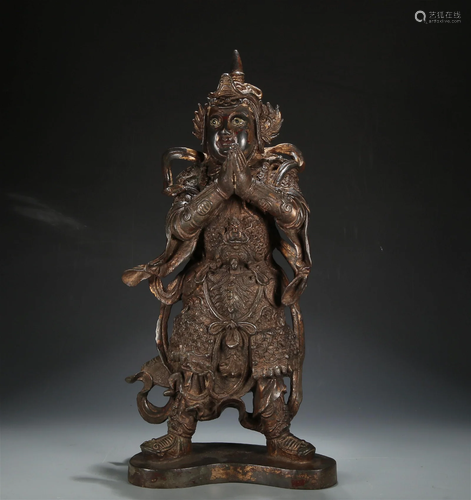 A Gilt-Bronze Figure Of Wei Tuo